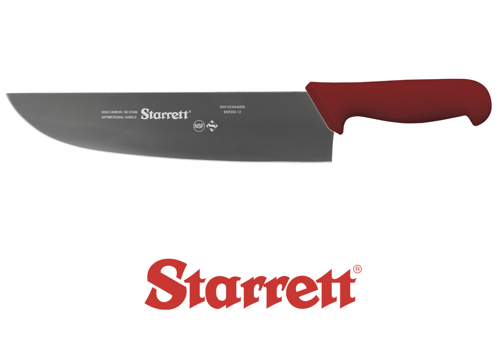 12" CHEFS KNIFE RED WIDE STRAIGHT