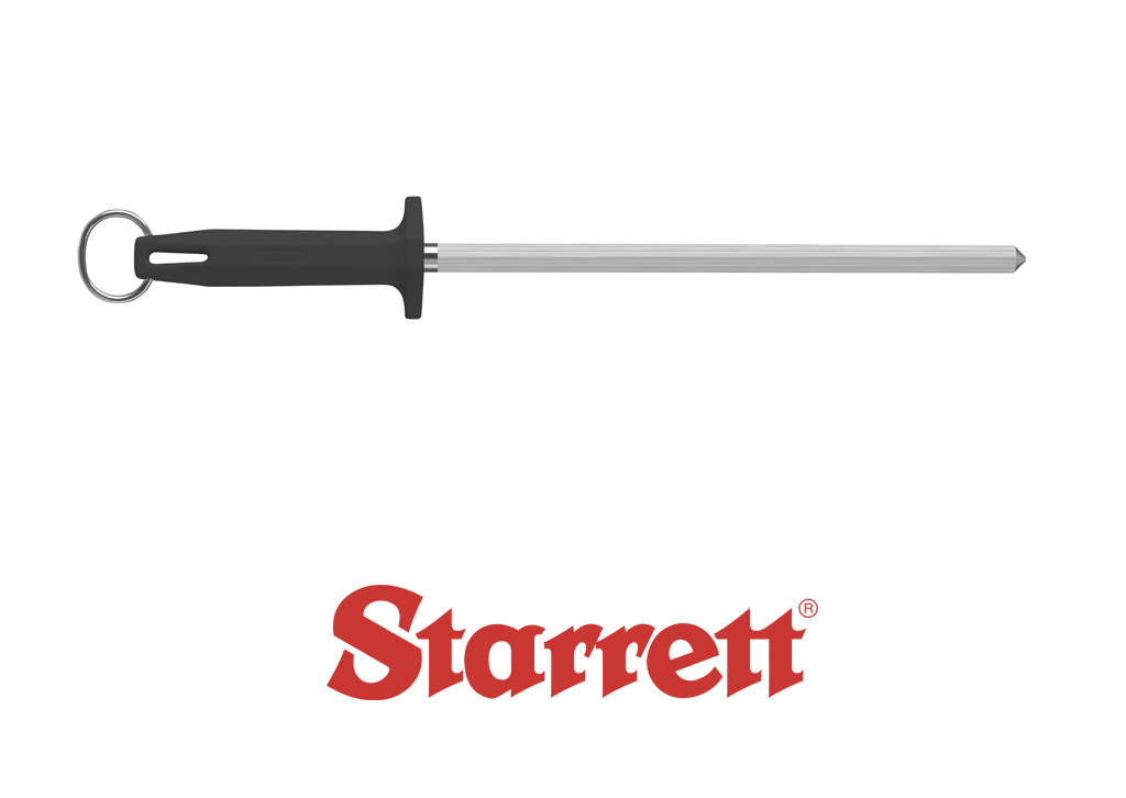 10" BLACK SHARPENING STEEL KNURLED FINISH