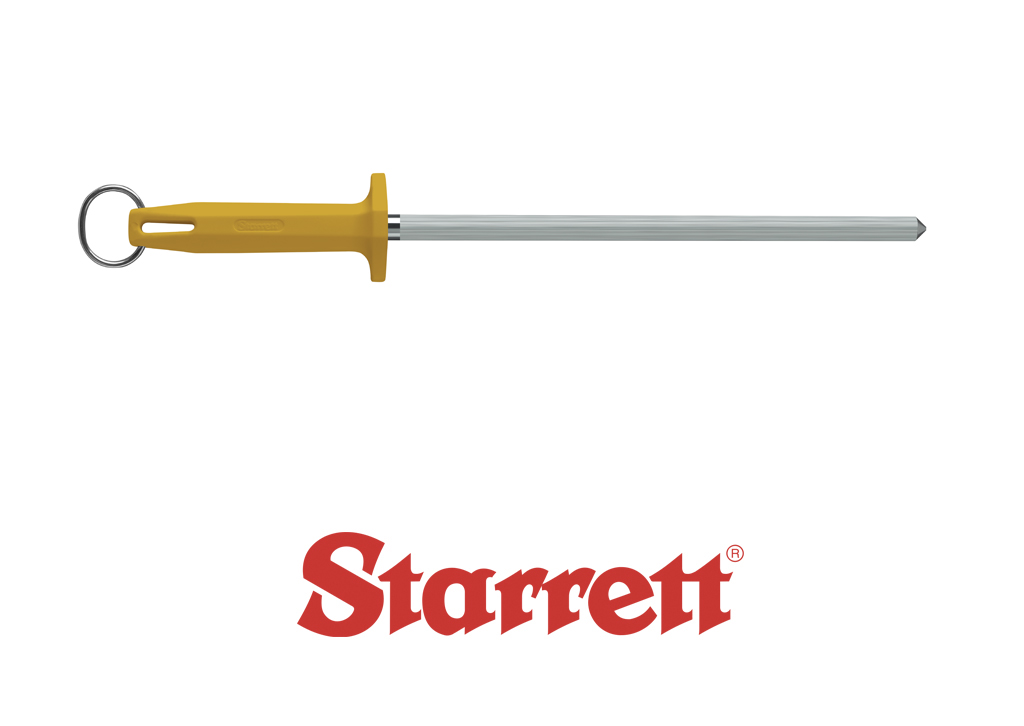 10" Yellow Sharpening Steel Knurled Finish