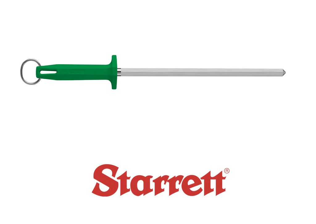 10" Green Sharpening Steel Knurled Finish