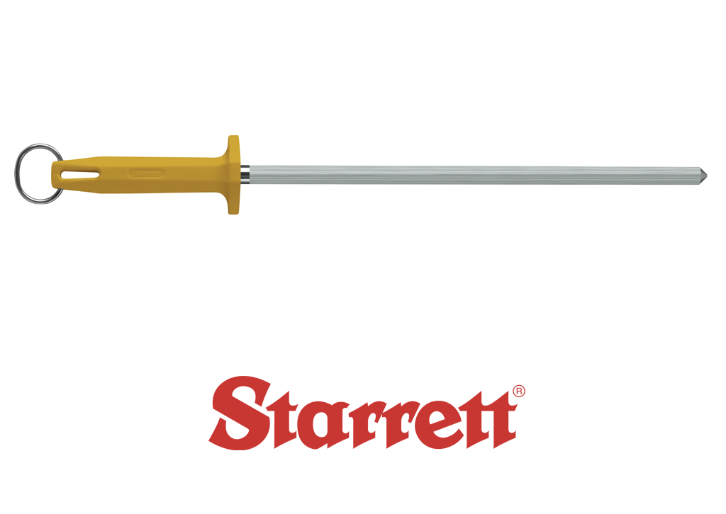 12" YELLOW SHARPENING STEEL KNURLED FINISH