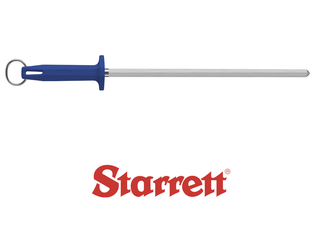 12" BLUE SHARPENING STEEL KNURLED FINISH