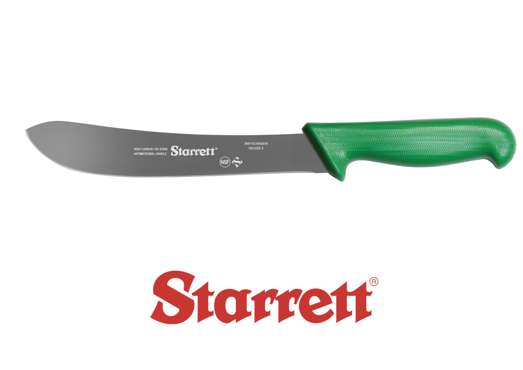 8" STEAK KNIFE GREEN NARROW CURVED