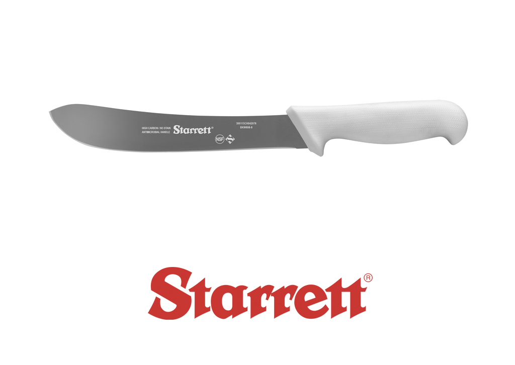 8" Steak Knife White Narrow Curved