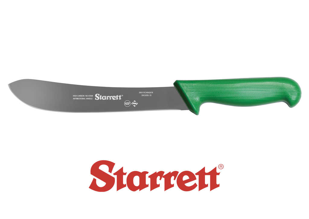 10" STEAK KNIFE GREEN NARROW CURVED