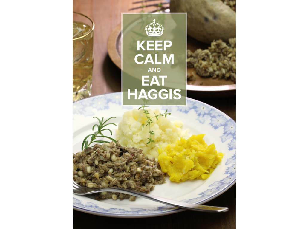 KEEP CALM & EAT HAGGIS GREEN - POSTER