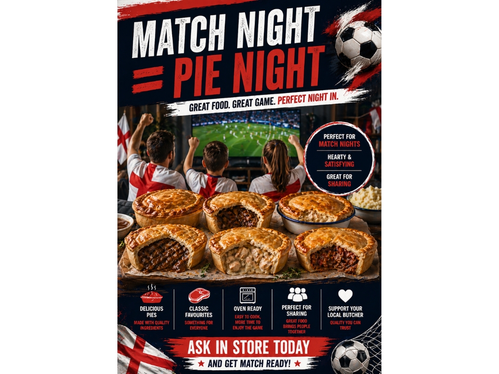 MATCH NIGHT = PIE NIGHT ENGLAND