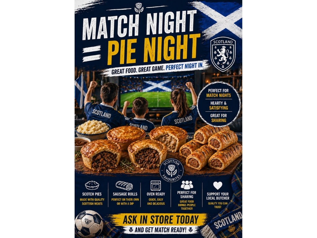 MATCH NIGHT = PIE NIGHT SCOTLAND