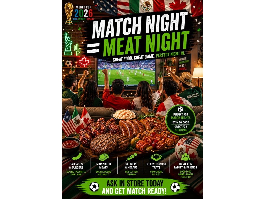 MATCH NIGHT = MEAT NIGHT - HOSTS GREEN