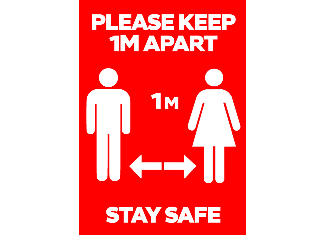 Please Keep 1M Apart Stay Safe Poster A1 Portrait