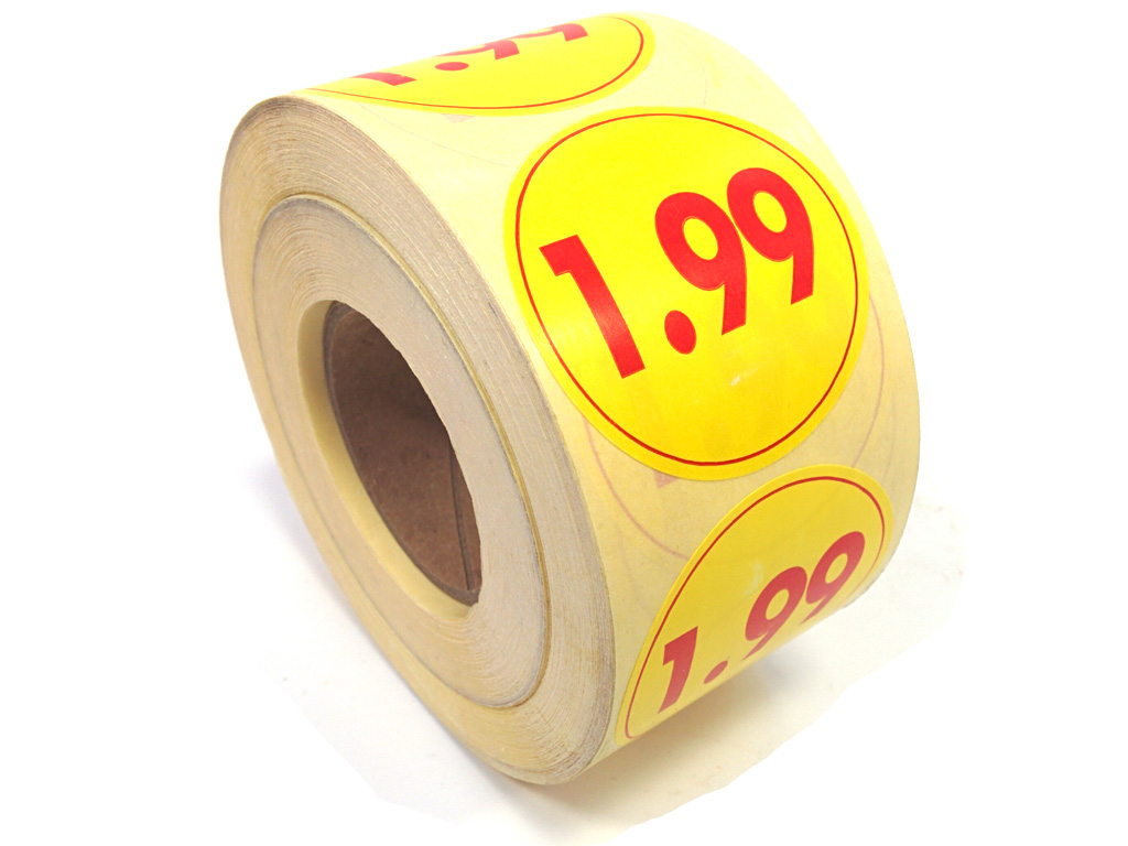 Price Circle 1.99 Red Labels 1000/ROLL