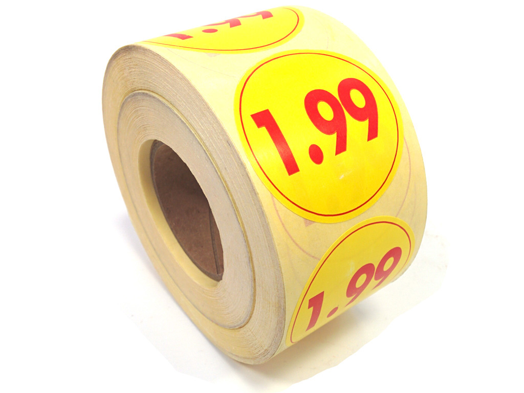 PRICE CIRCLE 1.99 RED LABELS 1000/ROLL