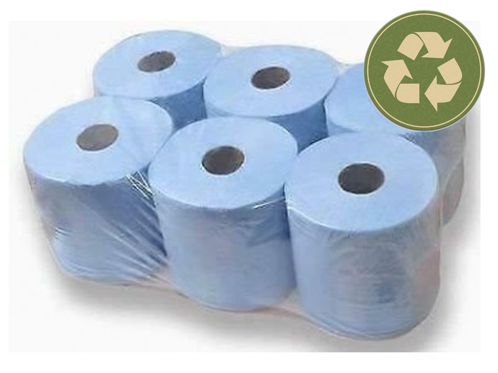 Centrefeed Roll 2 Ply Blue 150M 6 Rolls / Pack