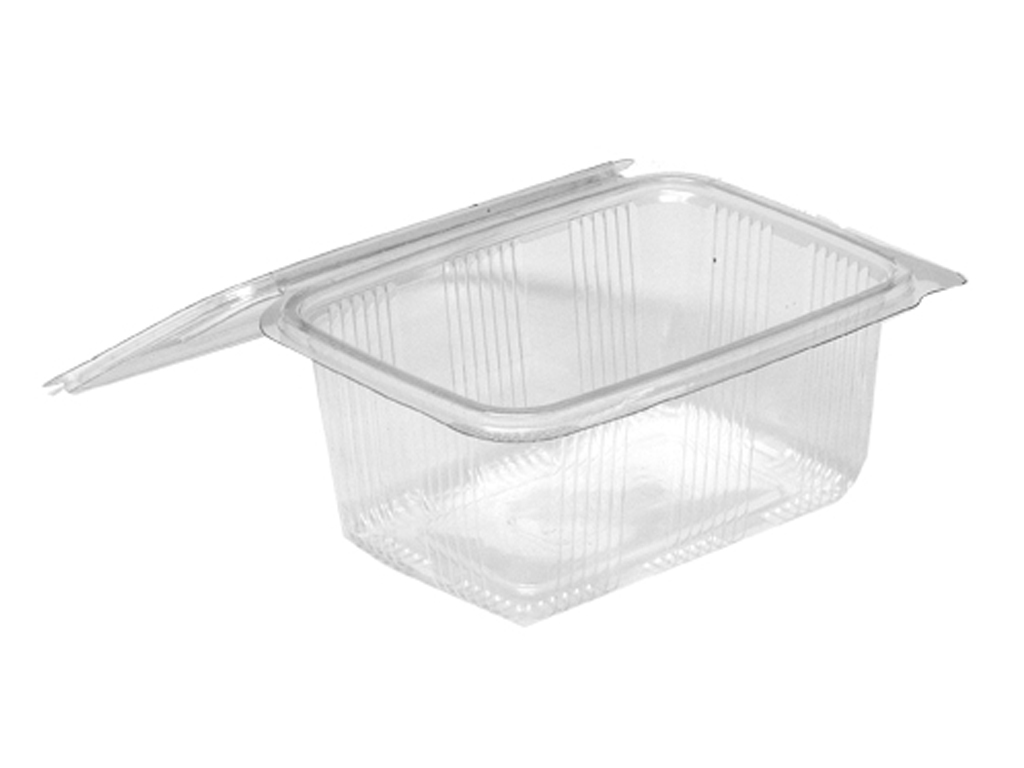 RECT HINGED LID CONTAINER PET, 1000CC 400/BOX V07