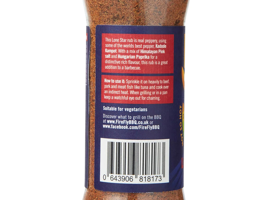 Dallas Lone Star Pepper Rub 175ML X 10 Per Case