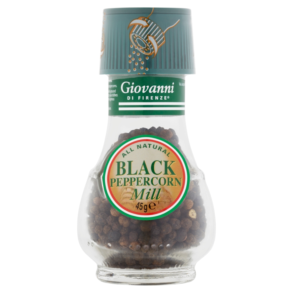 BLACK PEPPER MILL 45G GRINDERS 6 PER PACK