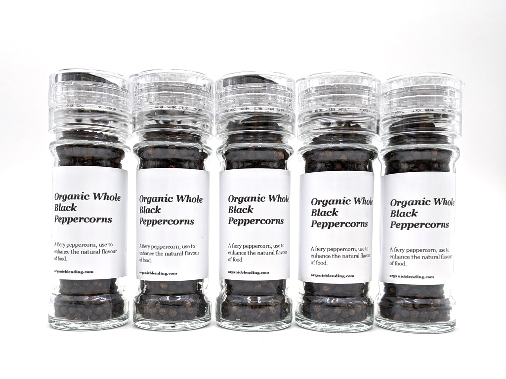 ORGANIC WHOLE BLACK PEPPERCORNS 5 X 55G CASE