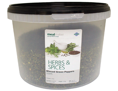 Minced Green Peppers 1.0 Kg Clear Pail
