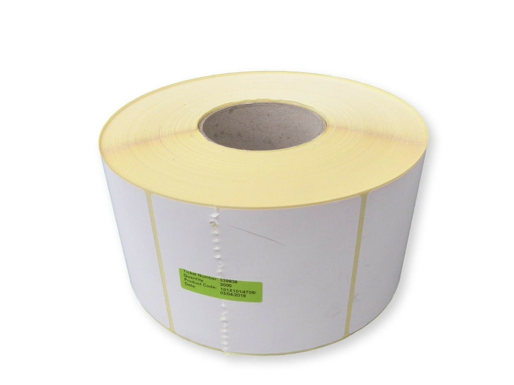 White Paper Square Label 100MM X 100MM 2000/ROLL