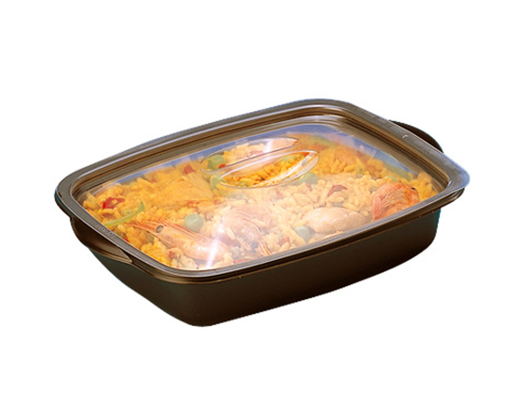 MICROWAVABLE CONTAINER BLACK 218X140X43 380/BX