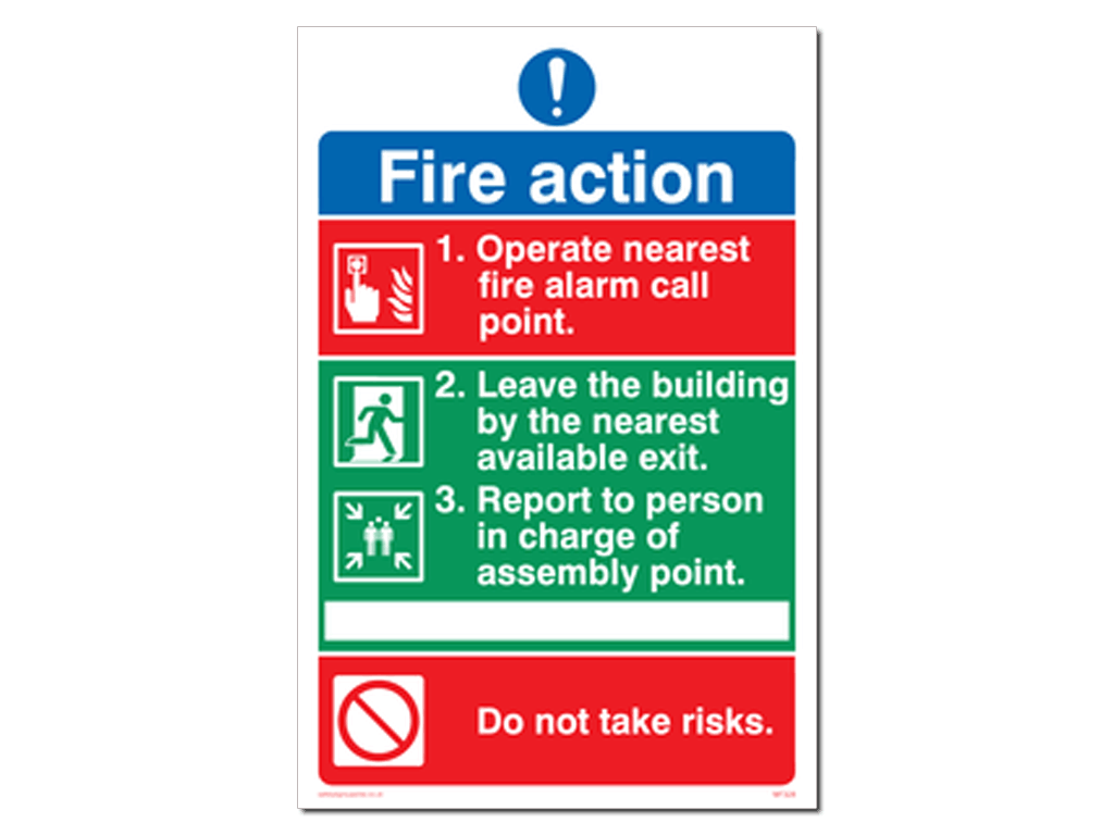 FIRE ACTION A3 WALL STICKER