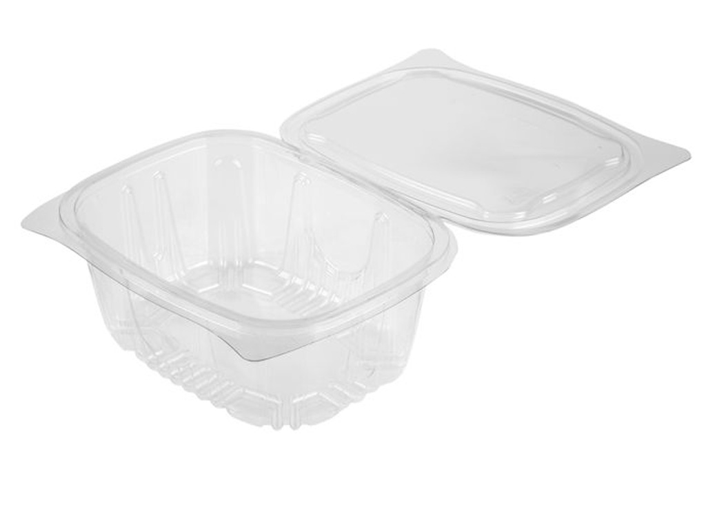 HINGED LID CONTAINER PET 1000CC 400/BOX
