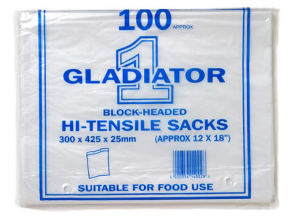 Hi Tensile Clear Sack 12 X 18" 2 Hole Blockhead