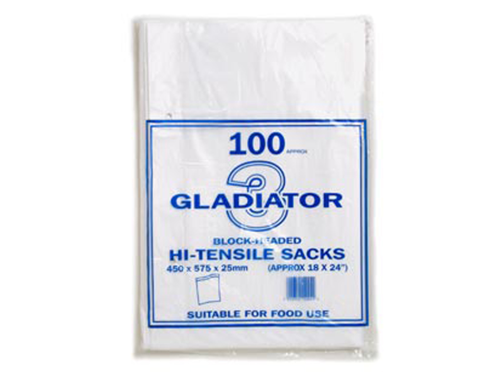 HI TENSILE CLEAR SACK 18 x 24" 2 Hole Blockhead