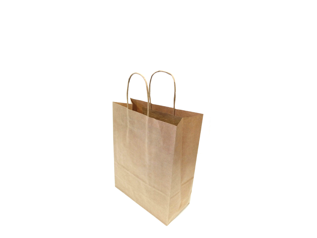 Twist Handle Paper Bag 7X3X9"  Brown 300/BOX