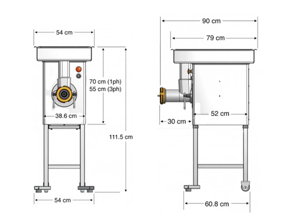 Kolbe SW100 32 Mincer With Stand 3PH 4HP