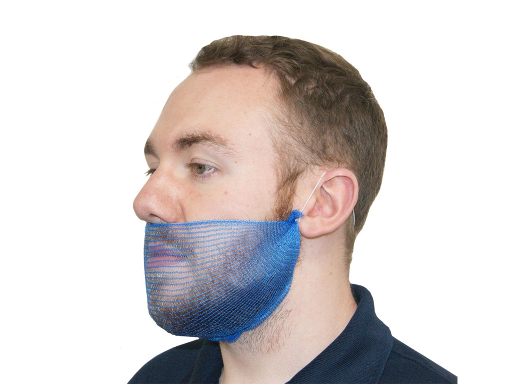 DISPOSABLE BEARD SNOOD DETECTABLE BLUE 20/PK