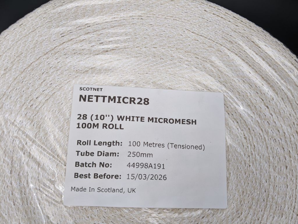 28 (10'') White Micromesh 100M Roll