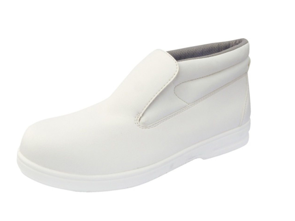 WHITE SLIP-ON SAFETY BOOT S2/SRC SOLE - SIZE 9