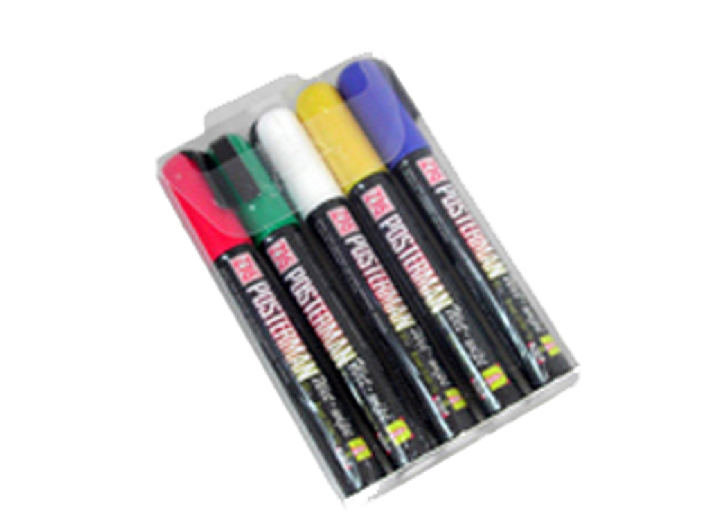 ASSORTED 6MM CHALK BOARD BULLET PENS 6/PACK