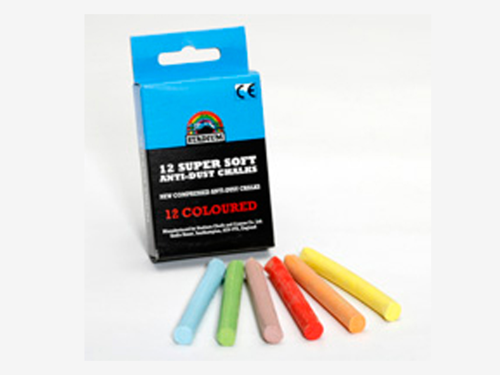 ASSORTED ANTI DUST CHALKS PACK OF 12