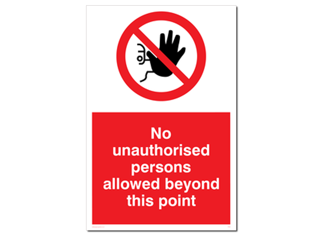 NO UNAUTHORISED PERSONS A4 WALL STICKER