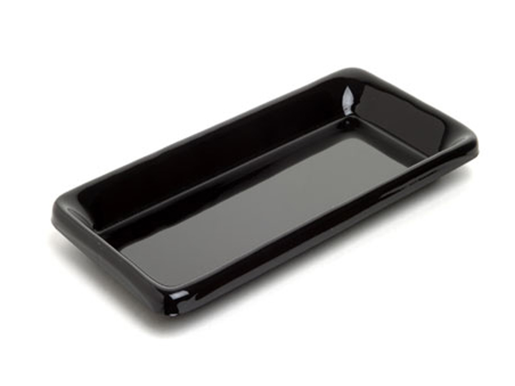 Acrylic Tray Black 12 X 6 X 1" Rolled Edge