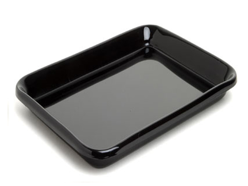 Acrylic Tray Black 12 X 9 X 1" Rolled Edge