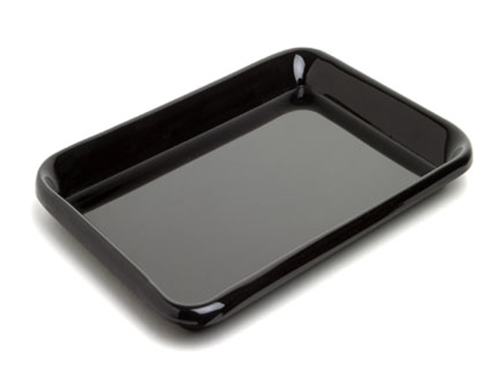 Acrylic Tray Black 14 X 10 X 1" Rolled Edge