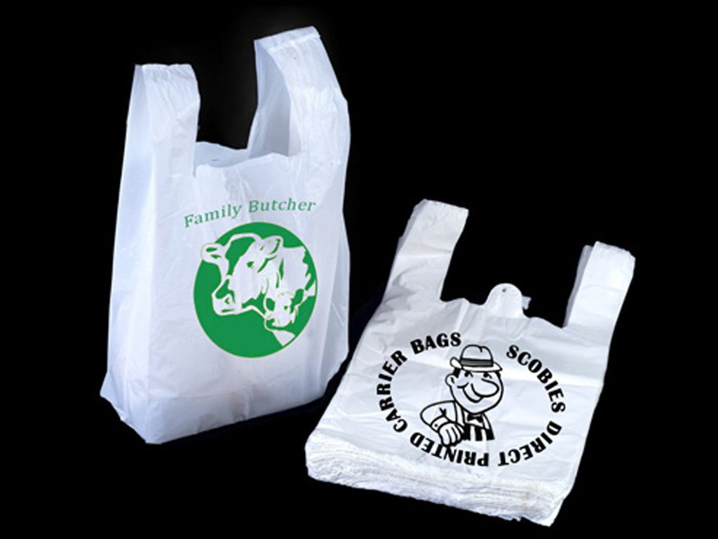 printed vest carrier bags
