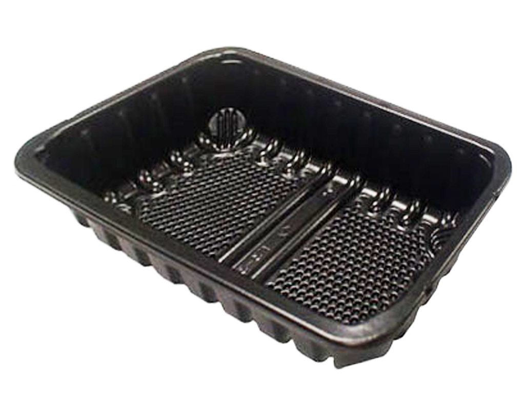 PP TRAY 170X220X45MM BLACK 500/PACK
