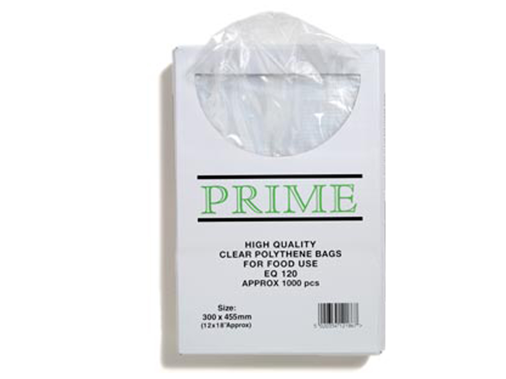 POLYTHENE BAG 12 X 18" 120 GAUGE 1000 PER PACK