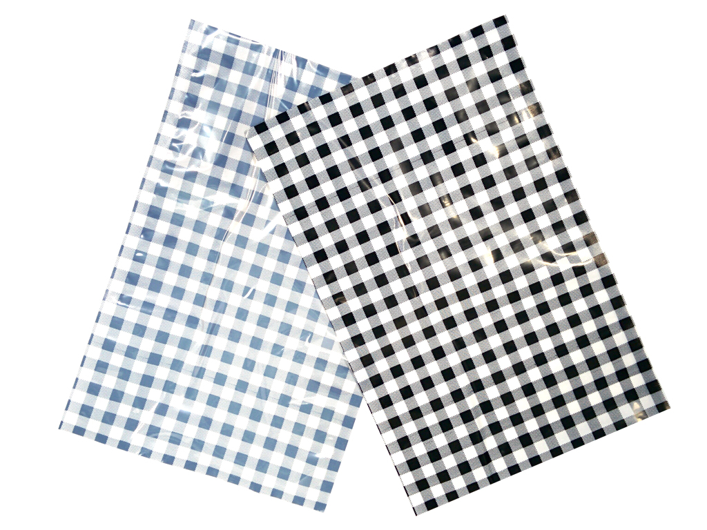 VACUUM POUCH 200 X 300 GINGHAM BLACK/WHITE