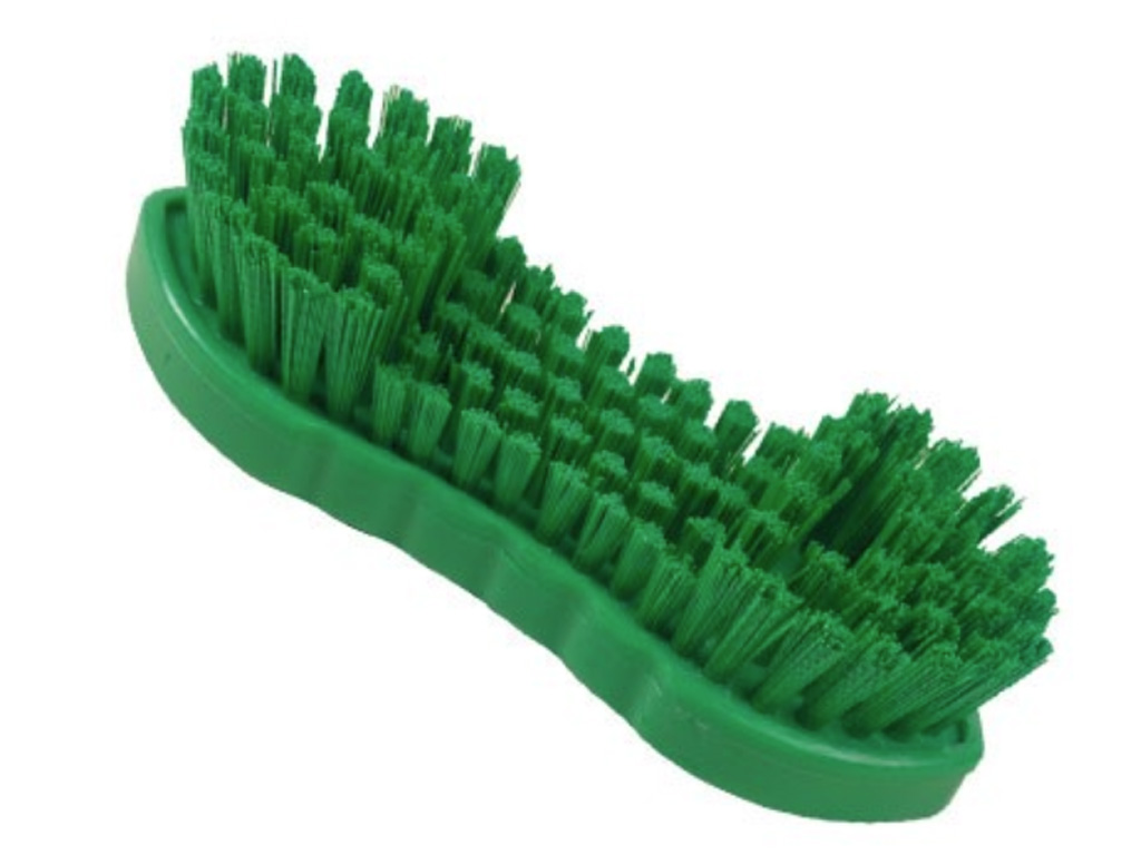 SCRUBBING BRUSH - GREEN 209MM PLASTIC HANDLE