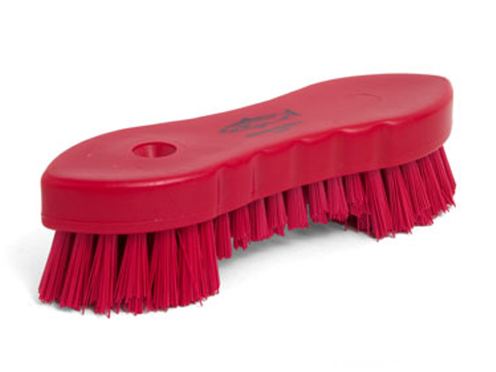 SCRUBBING BRUSH - RED 209MM PLASTIC HANDLE