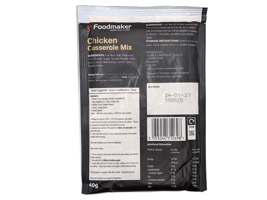 Chicken Casserole 12 X 40G Sachets