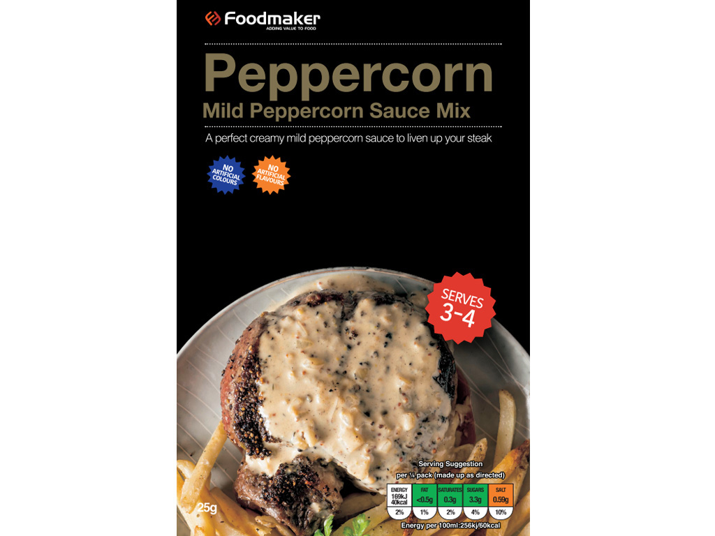 MILD PEPPERCORN SAUCE 12 X 25G SACHETS