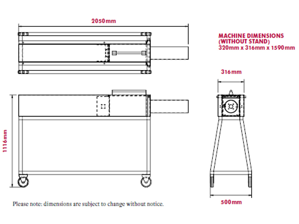 SS500 Single Stuffer 70MM-200MM With Stand