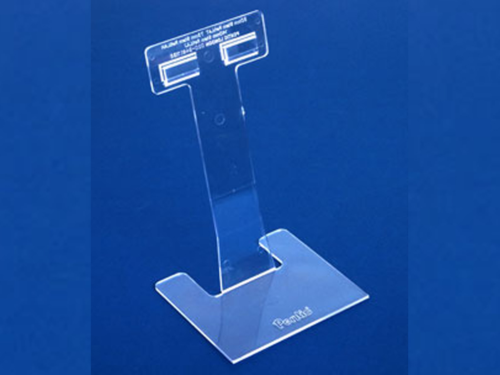 CLEAR TICKET HOLDER STAND 140MM LAJ