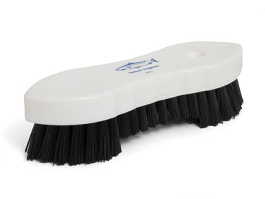 SCRUBBING BRUSH - BLACK 209MM PLASTIC HANDLE